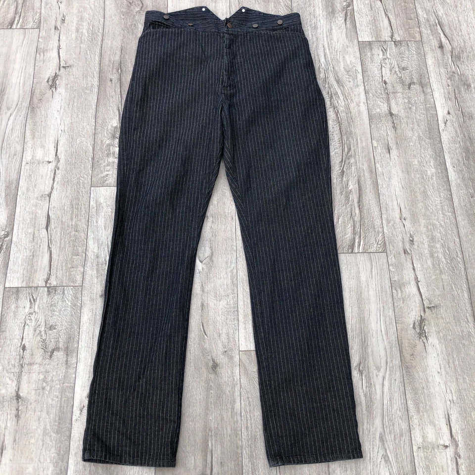 Frontier Classics Buckle Back Striped Western Pants 38x27 Dark Gray Suspender - Image 2 of 4