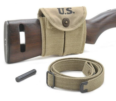 #ad USGI WW2 .30 M1 Carbine Sling Oiler amp; Buttstock Pouch Khaki Dated 1942 $29.99