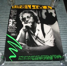 WARREN ZEVON 1990 Concert Print/Mini Poster / 17 x 21 PROMO