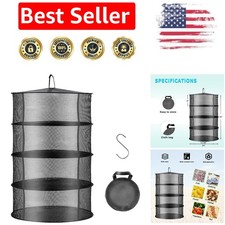 Compact 4-Layer Drying Rack for Herbs, Fish  Nuts - Foldable  Waterproof