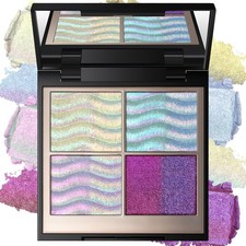 HOSAILY Duochrome Holographic Glitter Eyeshadow Palette, Chameleon Mermaid Blue