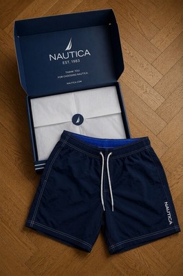 Nautica | Badeshorts | Blau | S | elastischer Bund | Logo | 463 | Nylon