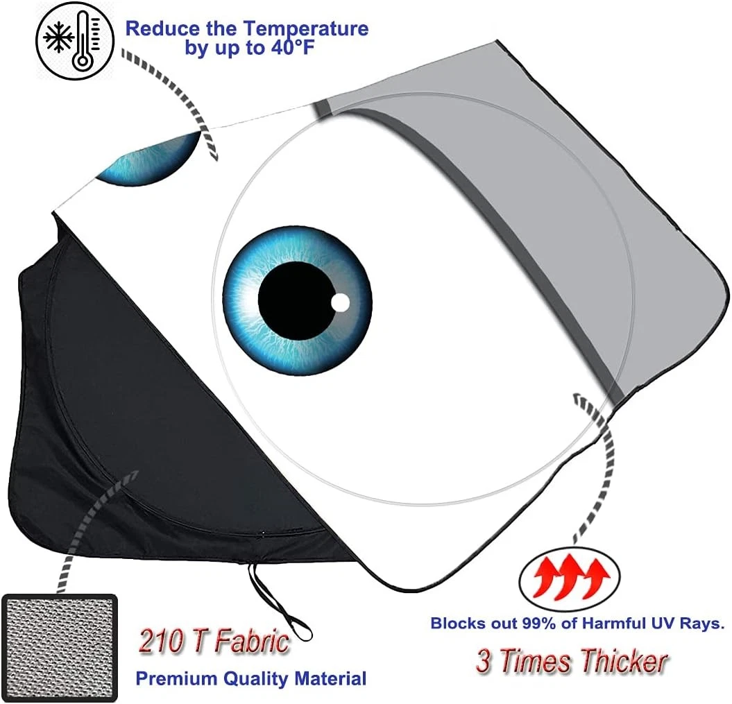 Gven Windshield Sun Shade, 2025 Car Shade Large (Universal Fit), Grey