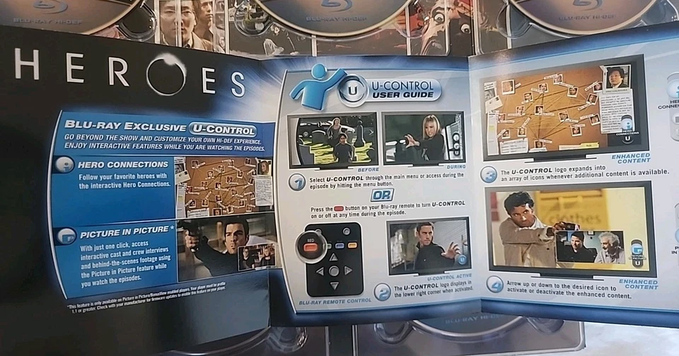 Heroes - Season 1 & Season 2 (Blu-ray Disc, 2008, 9-Disc Set) Clean Discs CIB - Image 4 of 4
