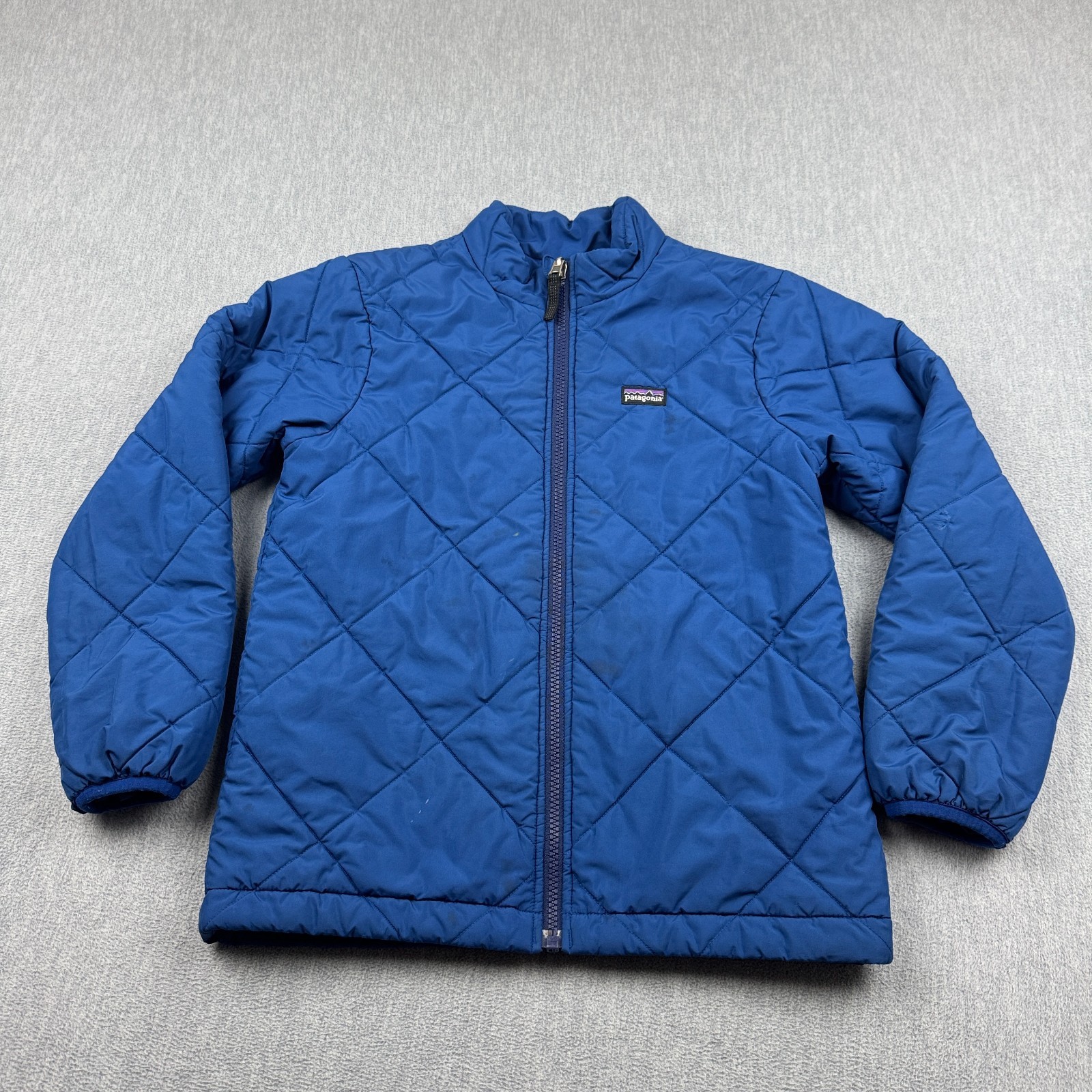Patagonia Jacket Boys Medium 10 Blue Nano Puff Quilted Full 