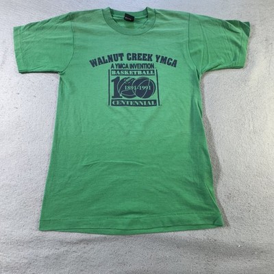 Vintage Walnut Creek YMCA Shirt Mens Medium Green Basketball Centennial 90s