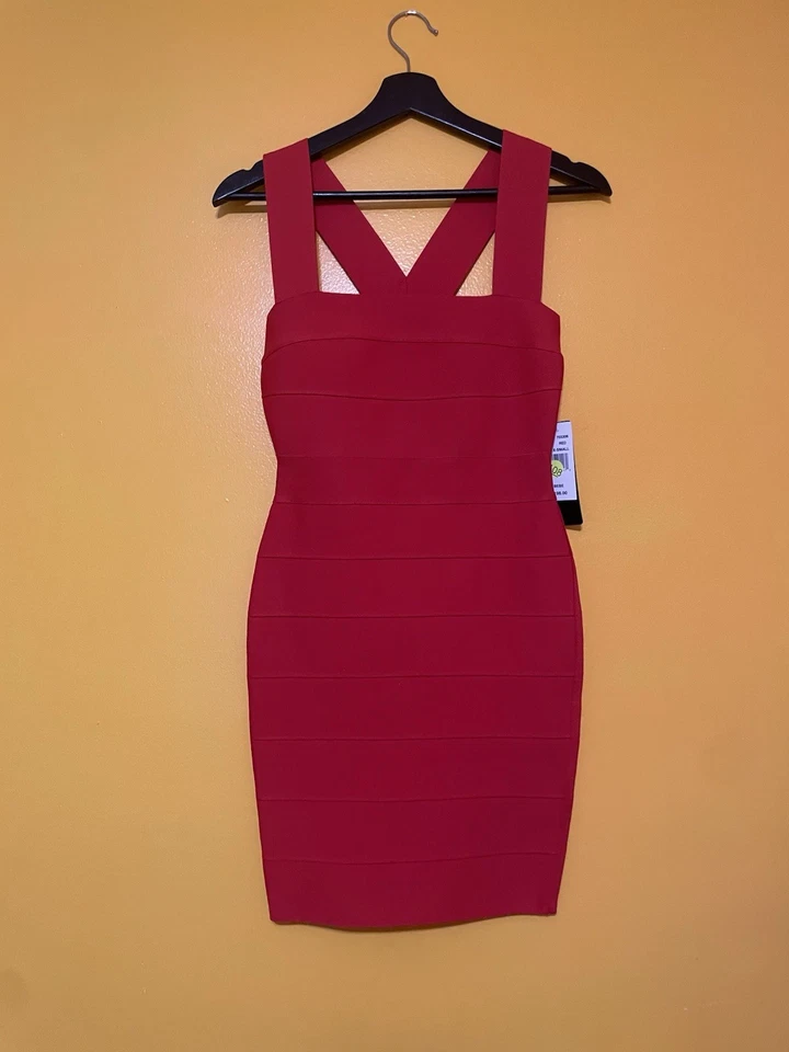 Vestido Bebe Vendaje Talla X-Pequeño Rojo Bodycon Foto 4 de 4