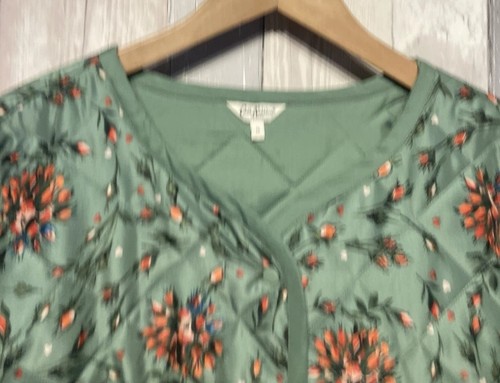 Cath Kidston Quilted Green Floral Jacket Coat New without Tags XL XXL / 25 P2P - Picture 4 of 10
