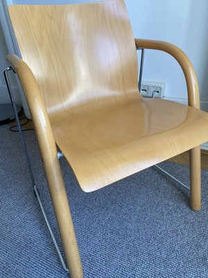 Set of 6 S 320 arm chairs by Ulrich Böhme & Wulf Schneider for Thonet, 1980s