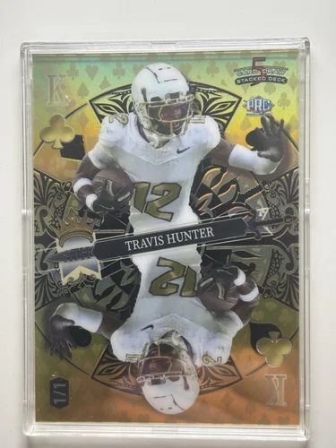 Travis Hunter 2024 Wild Card Draw Gold Mirror 1/1 Rookie King Of Clubs