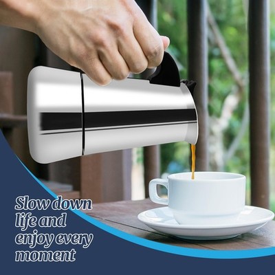 12 Cup Stainless Steel Moka Pot 600ml Italian Stovetop Espresso