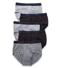 Hanes Ultimate Men  s Tagless Briefs 5-Pack ComfortBlend Cotton Large 36  38"