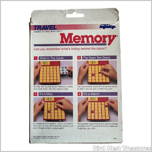 1988 Milton Bradley MEMORY Travel Game #4941 for 1-2 Players, 100% Complete—EUC - Picture 4 of 13