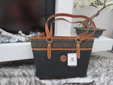 Rare BN Roomy GIANI BERNINI Colorblock Tote Signature Handbag Monogram Purse