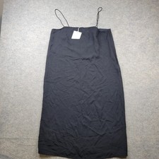 Everlane Dress Womens 10 Black Square Neck Slip Midi Strappy Casual Minimalist