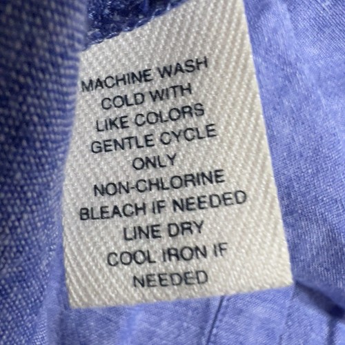 Westbound Shirt Womens Large Blue Solid Linen Blend 3/4 Sleeve Button Front - Picture 6 of 11