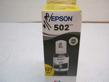 EPSON 502 Ink Bottle Exp 2025  127ml  Black - Genuine Sealed 