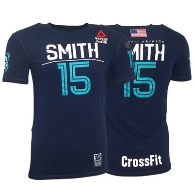Ben Smith #15 Reebok Men's 2016 CrossFit Games Navy Blue Burnout T-Shirt