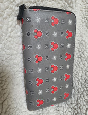 Disney Mickey Mouse zip-wristlet wallet features print red ears, the letter 