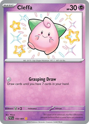 Cleffa - 150/091 - Pokemon Paldean Fates Shiny Rare Karte NM
