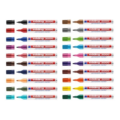 edding 3000 Permanentmarker Stift 1,5-3 mm wasserfest [20 Farben wählbar]