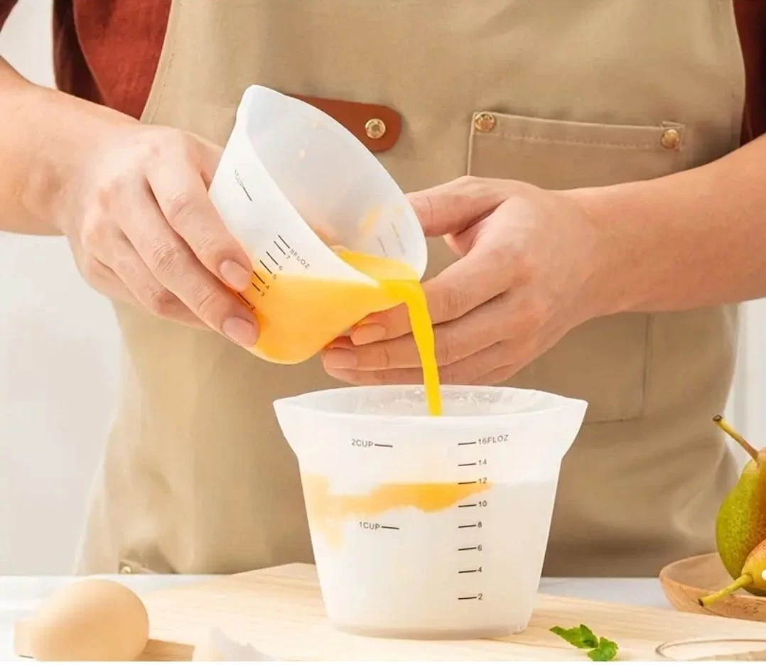 Silicone Kitchen Measuring Cups Graduated Cups 1 and 2 Cup