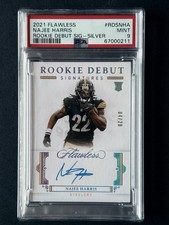 2021 Najee Harris Flawless Rookie Debut Signatures Silver /20 PSA 9 POP 1