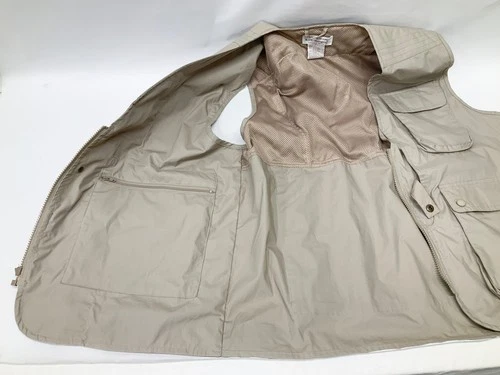 Norm Thompson Mens XL Fishing Vest Beige / Khaki 9 Pockets image 5
