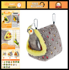 Cozy Medium Winter Bird Nest for Cage - Warm Hammock Bed with Support Plate for