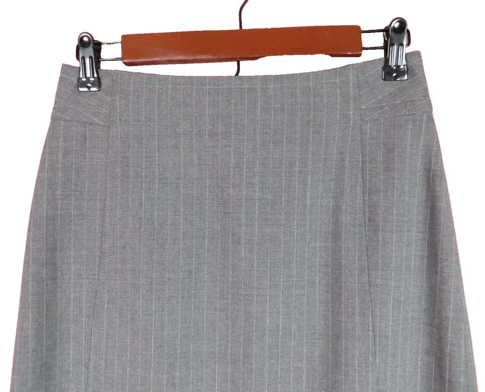 SK10077-BANANA Republic женщин шерсти легкий трапециевидная юбка заколка в полоску серый размер 0 - Изображение 3 из 4