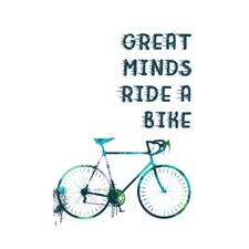 Bicycle Quote Great Minds Ride A Bike In Framed Wall Art Print 12X16 In