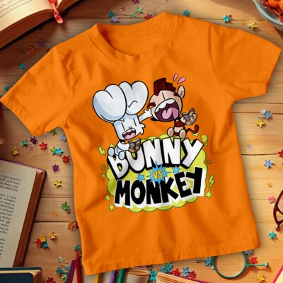 Bunny Vs Monkey Boys Cute World Book Day T-Shirts Tee Outfits Apparel#WBD