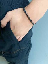 To My Grandson,I Love You Morse Code Bracelet,Adjustable Inspirational Beaded Mo