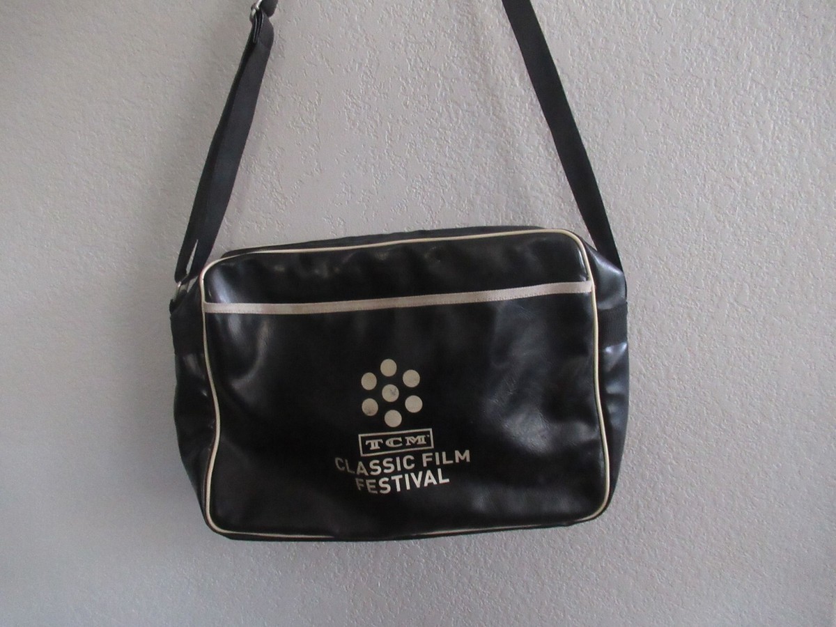 VINTAGE TCM CLASSIC FILM FRSTIVAL VINYL ZIPPER BAG WITH SHOULD