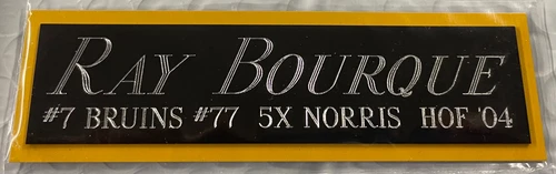 RAY BOURQUE BRUINS NAMEPLATE AUTOGRAPHED Signed HOCKEY STICK JERSEY PUCK PHOTO