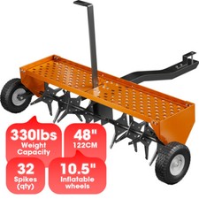 48" Lawn Aerator Tow Behind for Plug Aerating W/Extra-Wide for Lawn &Garden