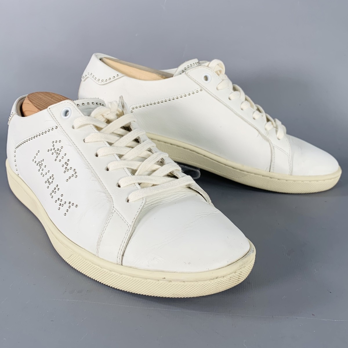 スニーカー SAINT LAURENT  Saint Laurent Sneakers Women Leather Silver SAINT LAURENT women shoes Court Classic 37.5 Silver leather
