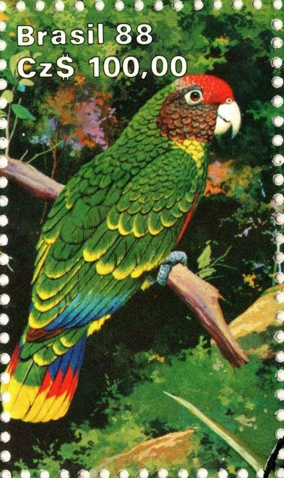 BRAZIL1988 FDC SHEET ECOLOGICAL PRESERV. BIRDS, FLOWERS, PARROT, BRAPEX   - Image 3 of 4