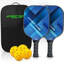 Point Dume Pickleball Paddles Set of 2 Pickle Ball Paddles Carbon Fiber Pickleba