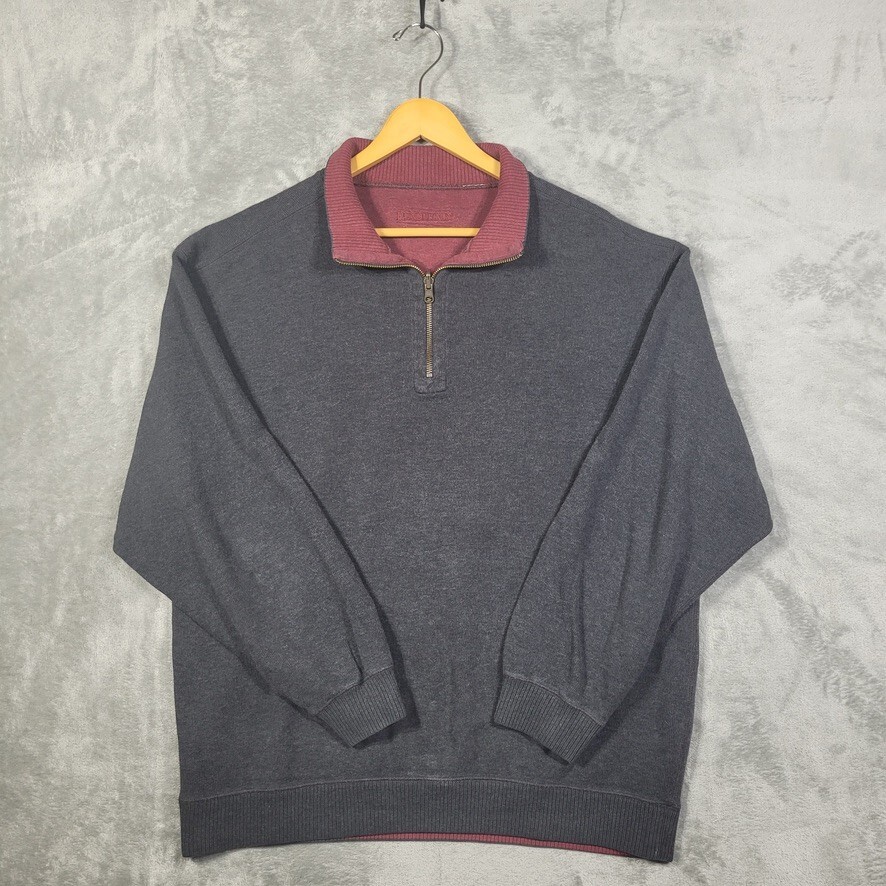 Pendleton Sweater Mens Large 1/4 Zip Pullover Gra… - image 1