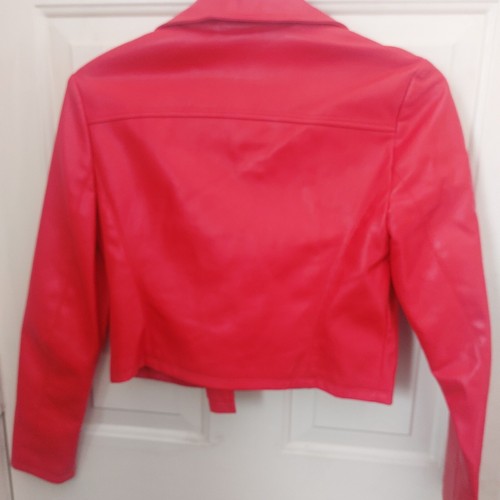Faux Leather Jacket Red Women's Medium Express - Picture 7 of 15