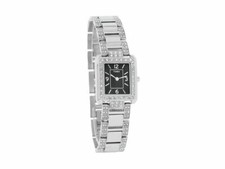 Timex T2P413 Women's Dress Crystal Black Dial Stainless Steel Square Watch