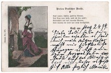 alte Ak Gruss aus ..., Perlen Deutscher Poesie, gelaufen 1899