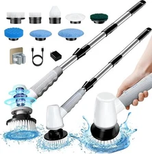 Electric Spin Scrubber, Shower Scrubber with Long Handle 2Speeds, Cordless