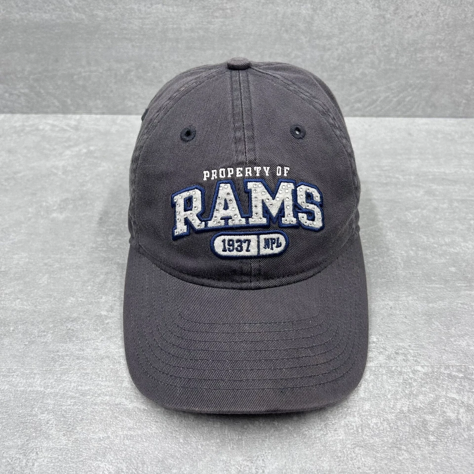 Propiedad de RAMS Mujer Sombrero Gorra de Béisbol Gorra AJUSTABLE Ajuste Relajado Estrás Foto 3 de 4