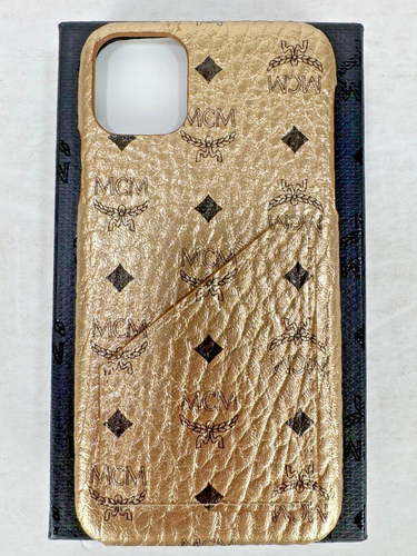 IPhone 11 Pro MCM Phone Case Gold Visetos Logo Print - Photo 2 sur 6