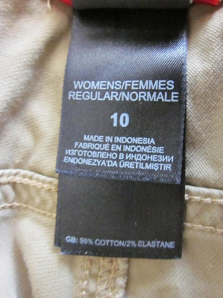 Pantalones de senderismo para mujer NORTH FACE verde oliva algodón elástico 4 bolsillos capris 10 Foto 3 de 4