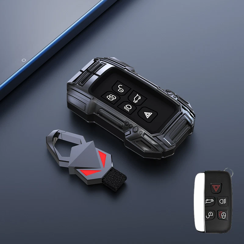 Alloy Silicone Car Key Case Cover For Jaguar XE XF XJ For Land Rover Range Rover - Image 3 of 4