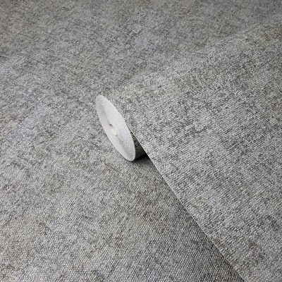 Wallpaper rustic gray faux vintage textile Textured Plain Modern wallcoverings 