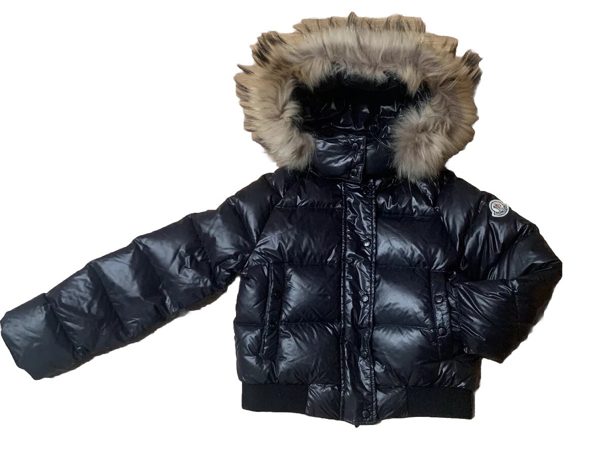 Parka Moncler Bubble Coat With Fur Hood Moncler Boy's Faux Fur